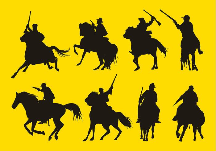 Cavalry Silhouete Set Free Vector