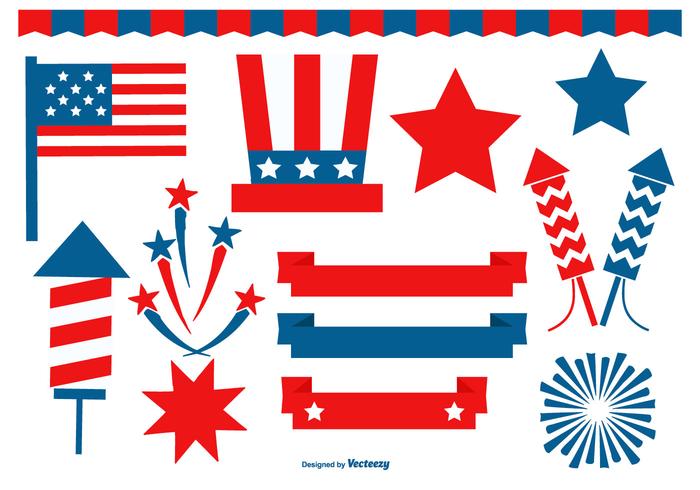 Fourth of July Design Elements Collection vector