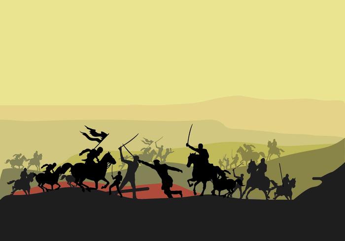 Cavalry on the Sahara Silhouette vector