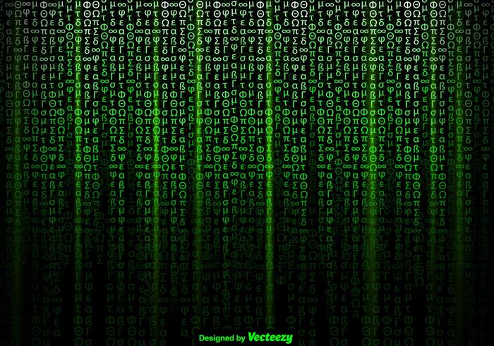 Vector Green Symbols Background In Matrix Style