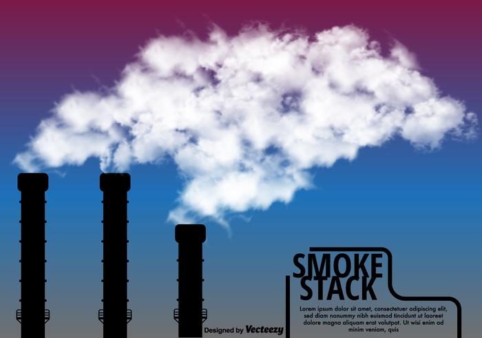 Vector Industrial Plant Smokestack