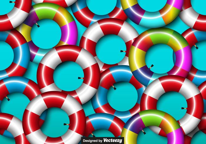 Vector Colorful Seamless Inner Tube Icon Seamless Pattern