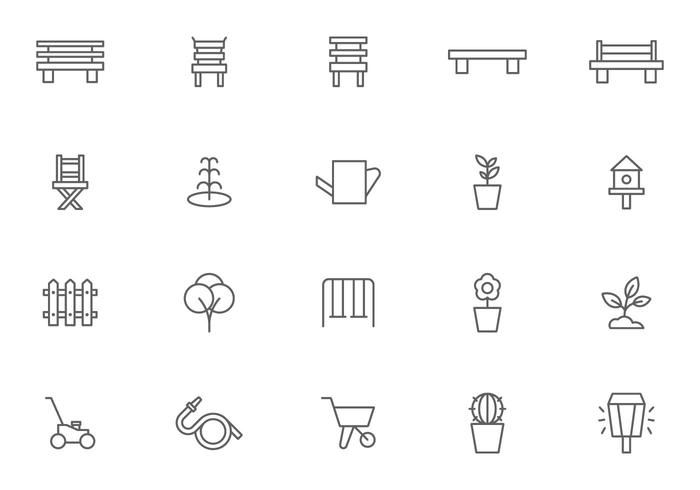 Lawn Chair and Garden Vectors Lawn Chair and Garden Vectors