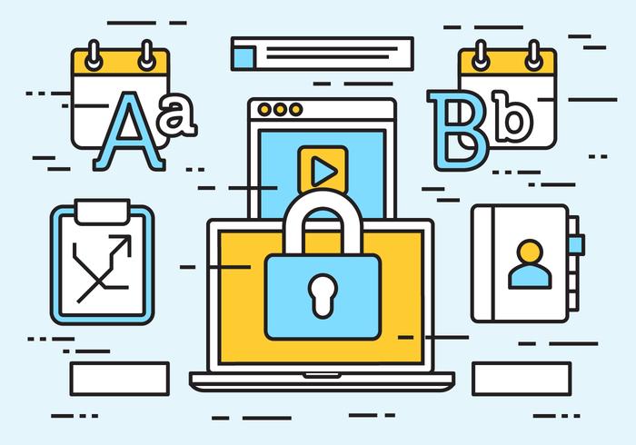 Free Linear Digital Marketing Elements vector