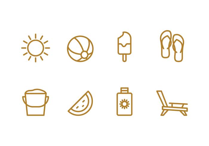 Beach Icon Set vector