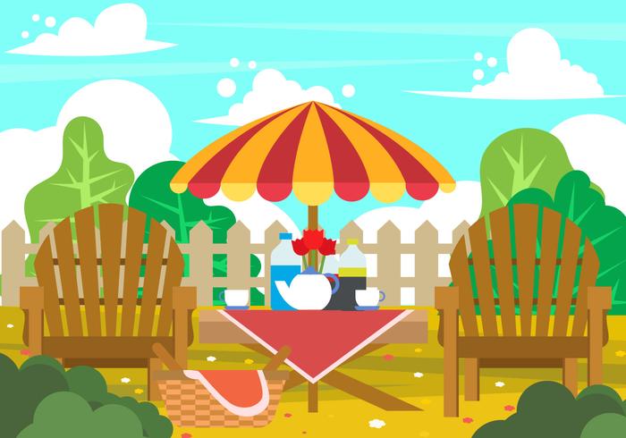 Picnic In The Garden vector