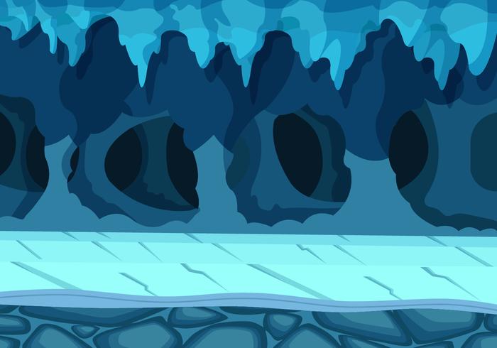 Blue Cavern Background Vector Illustration