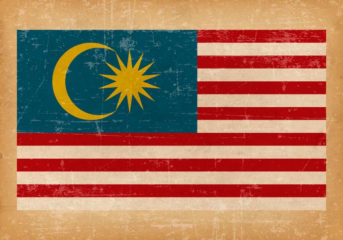 Grunge Bandera de Malasia vector