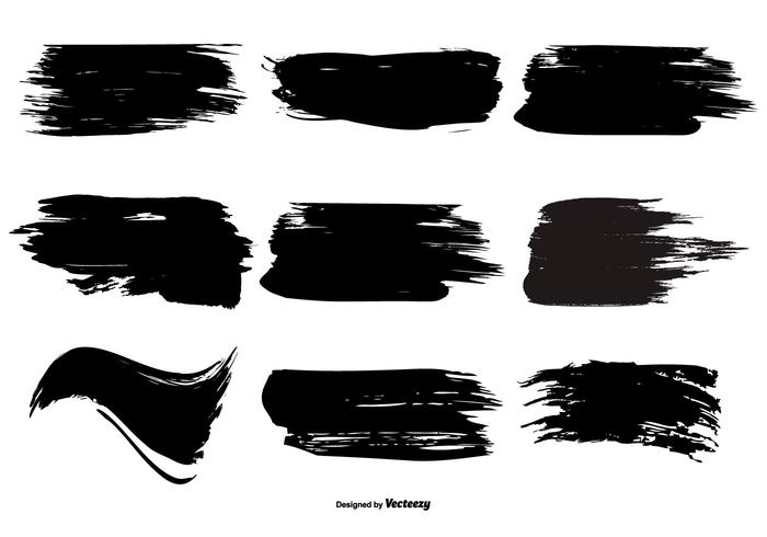 Paint Brush Stroke Shape Collection vector