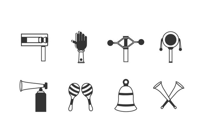 Noise maker set icons vector