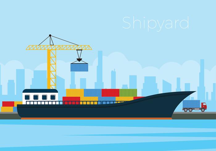 Shipyard Flat Free Vector