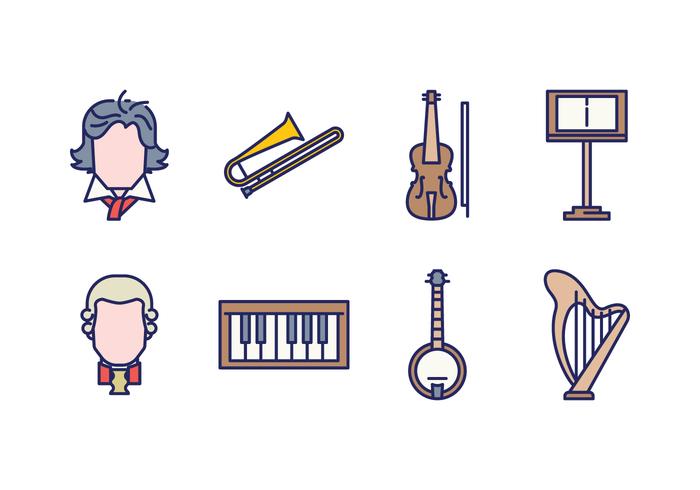 Free Classical Music Icons vector