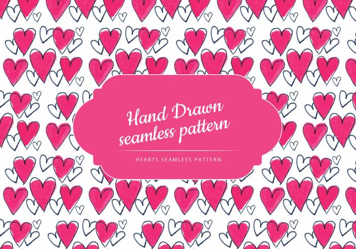 Colorful Hand Drawn Hearts Pattern vector