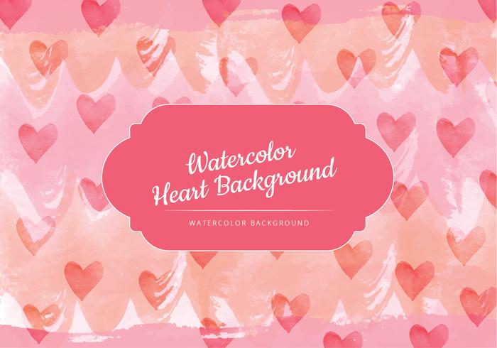 Hearts Watercolor Vector Background