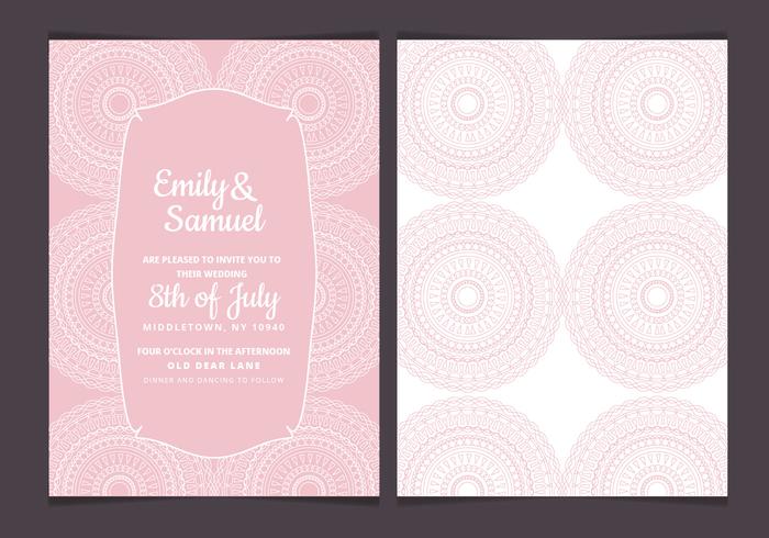 Delicate Vector Wedding Invitation