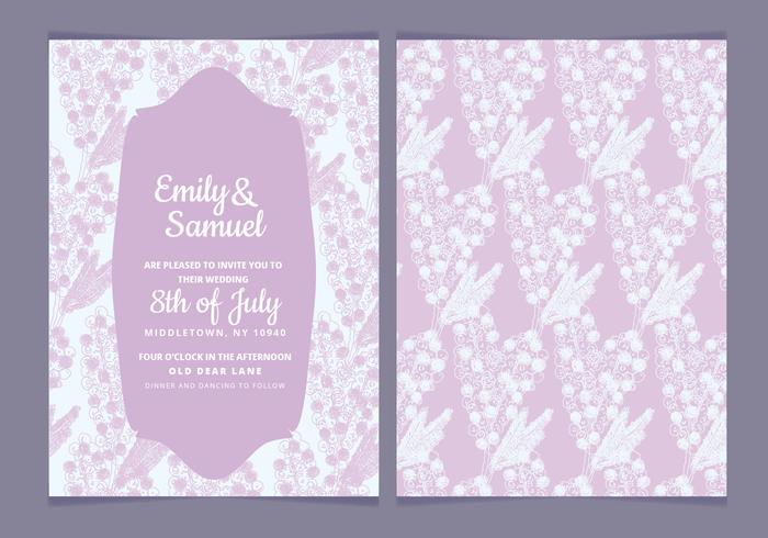 Delicate Vector Wedding Invitation