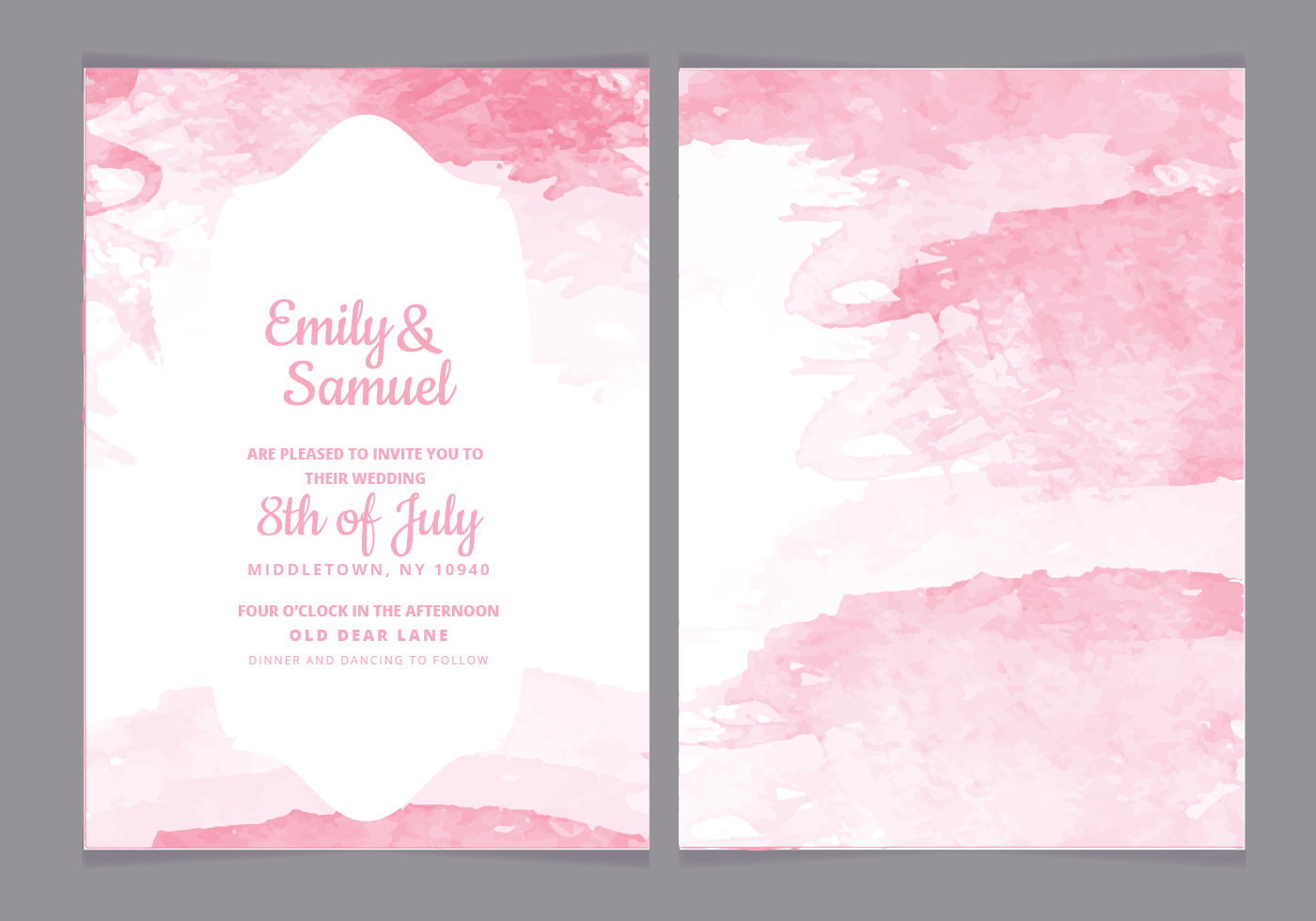 Watercolor Wedding Invitation Vector Art, Icons, and