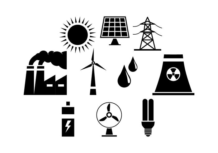 Electrical Industry Silhouette Icon Vector