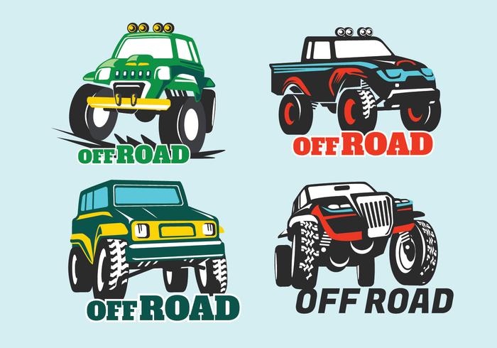 Set Off-road Suv Car on Blue Background vector