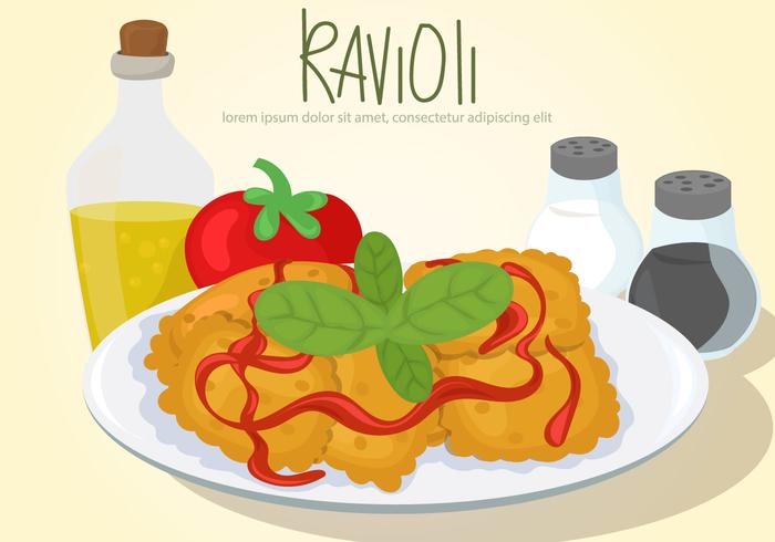 Ravioli pasta vector