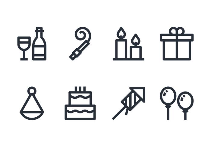 Conjunto de iconos de cumpleaños vector