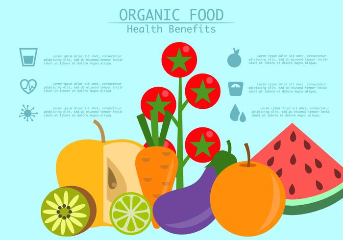 Beneficios de alimentos saludables vector