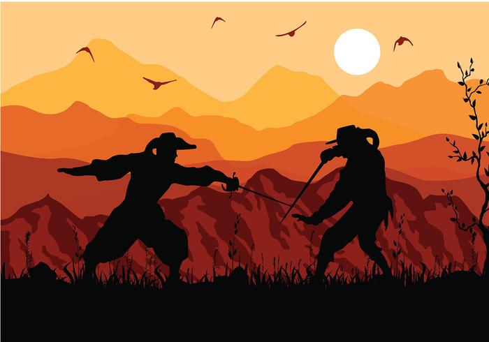 Musketeers Fight Free Vector