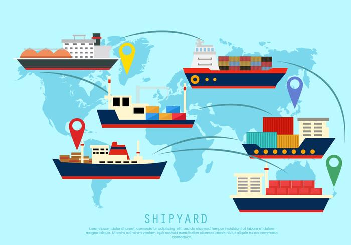 Shipyard Over The World vector