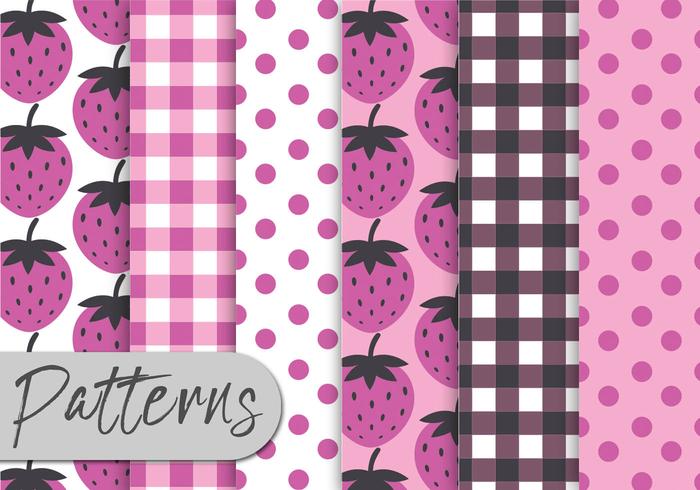 Strawberry Pink Pattern Set Strawberry Pink Pattern Set