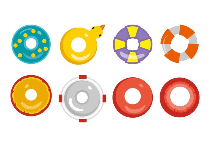 Anillo de natación libre Inner Tube Icons Vector