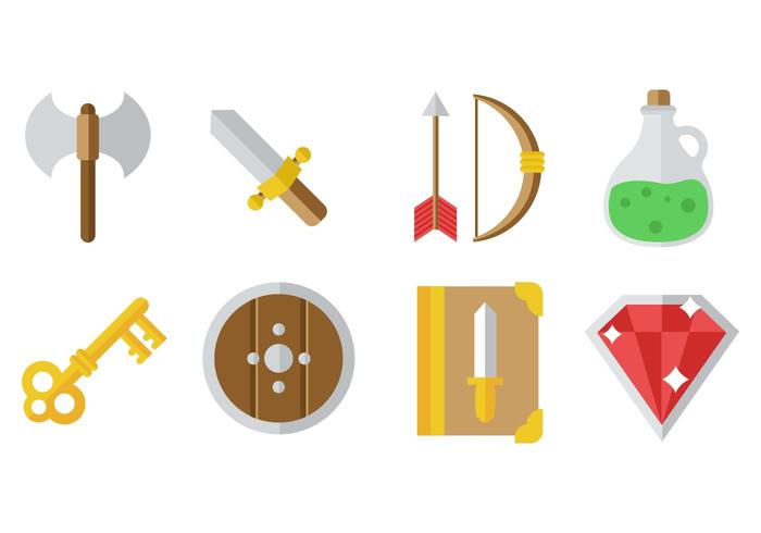 Iconos de juego de RPG gratis vector