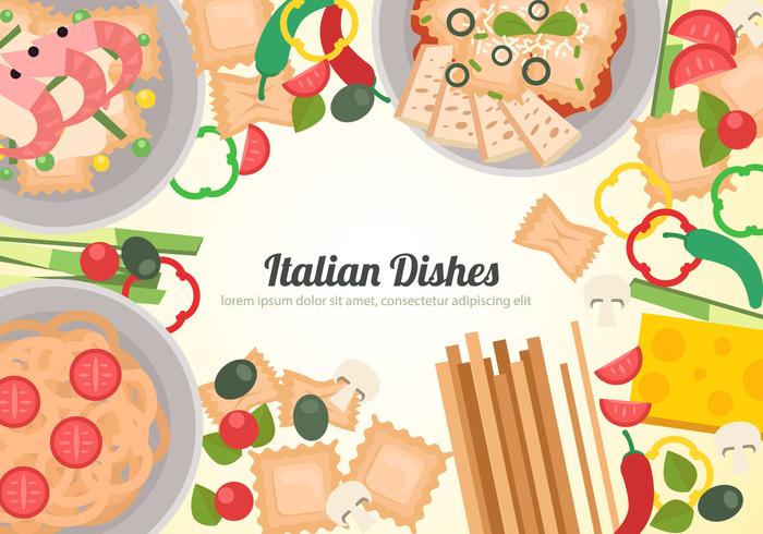 Italian Dishes Vector