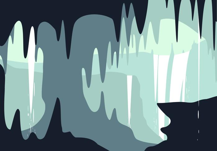 Waterfall In The Cavern Vector