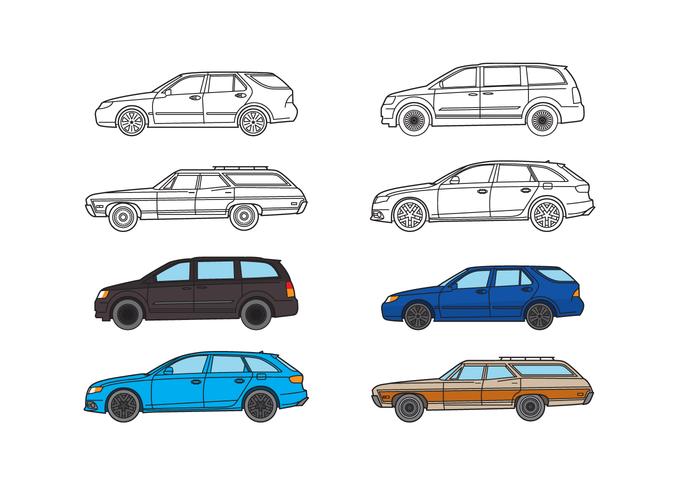 Colección Free Station Wagon vector