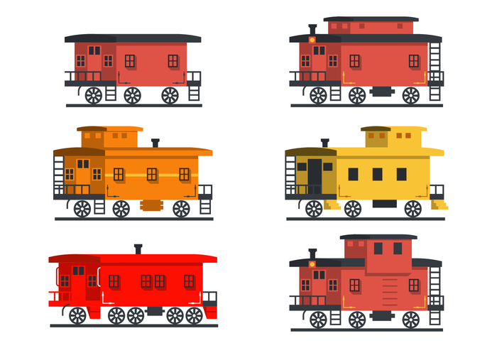 Flat Caboose Vector