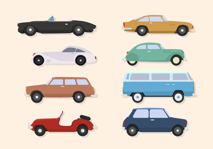 Flat Classic Car Vectors