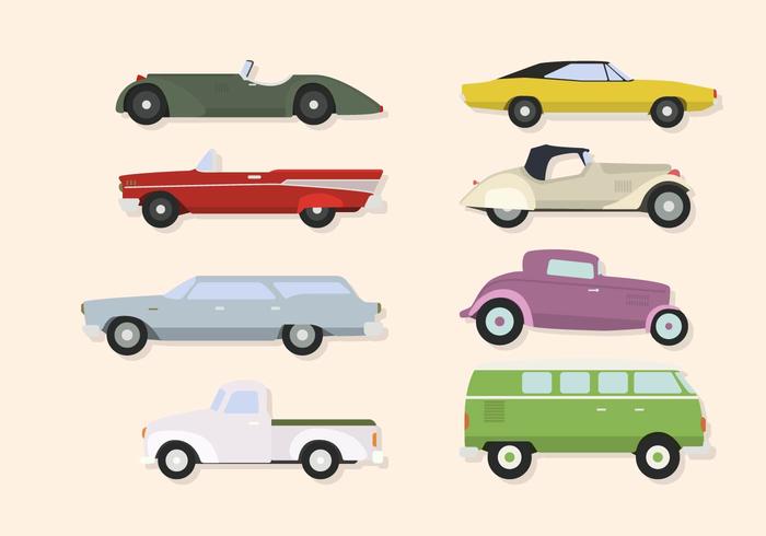 Flat Classic Car Vectors