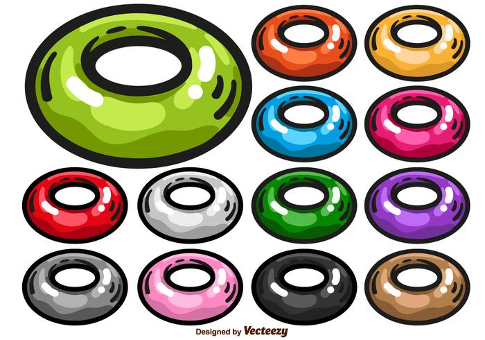 Colorful Vector Set Of Inner Tube Icon