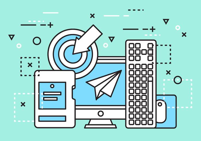 Free Flat Digital Marketing Concept Vector