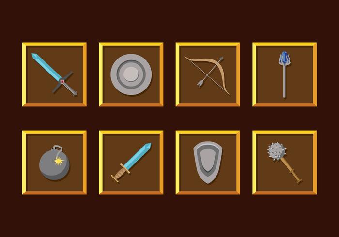 RPG Game Weapons Vector