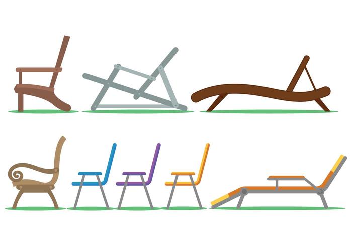 Lawn chair vector set