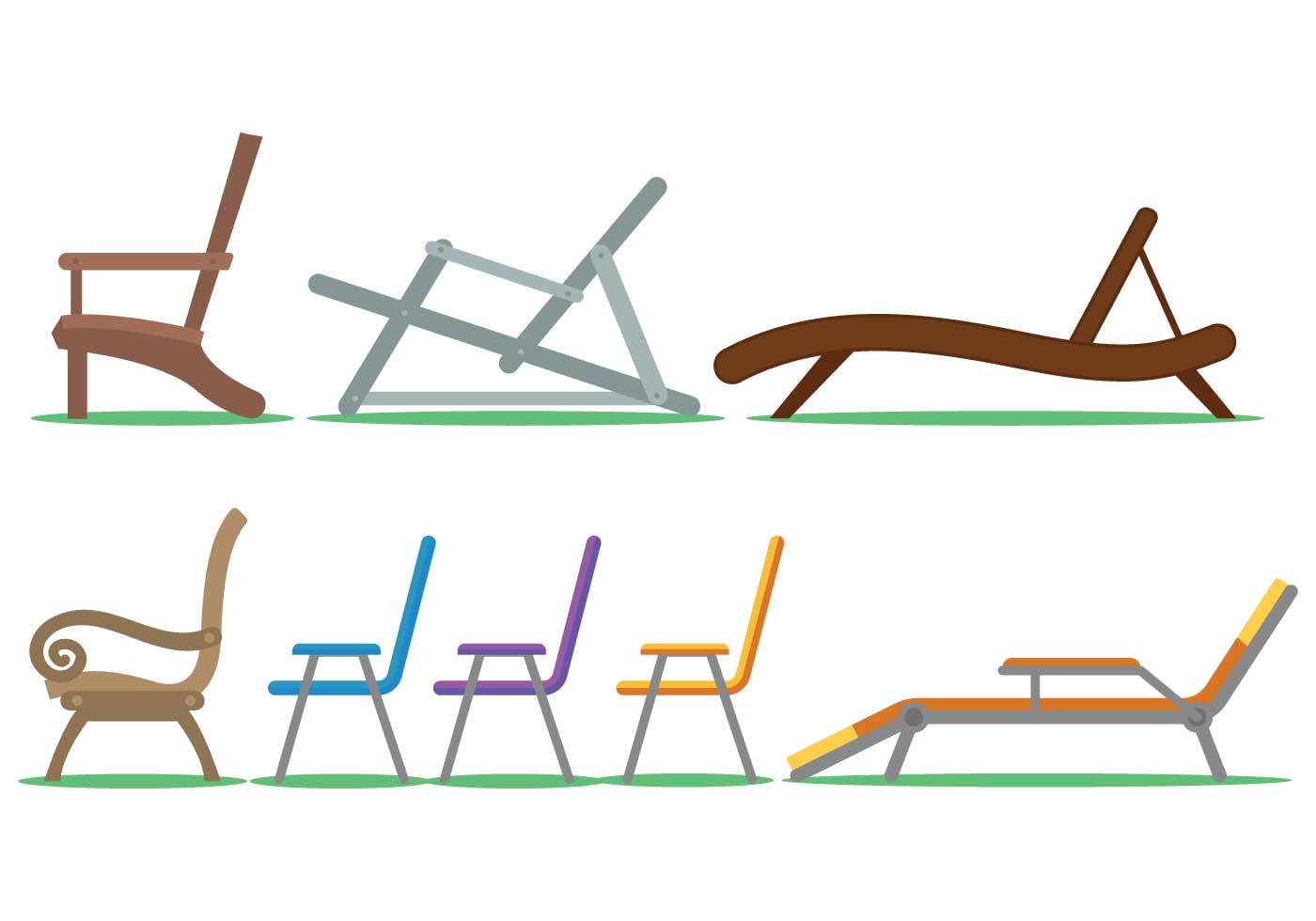 Download Lawn chair vector set - Download Free Vectors, Clipart ...