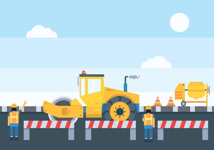 Ilustración de construcción de carreteras vector