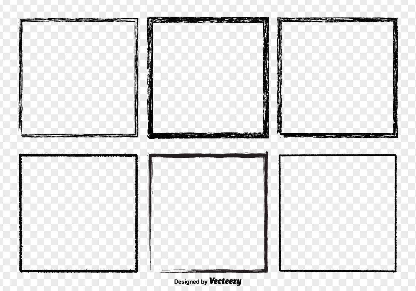 Download Black Grunge Distressed Border Frames Vector Set ...
