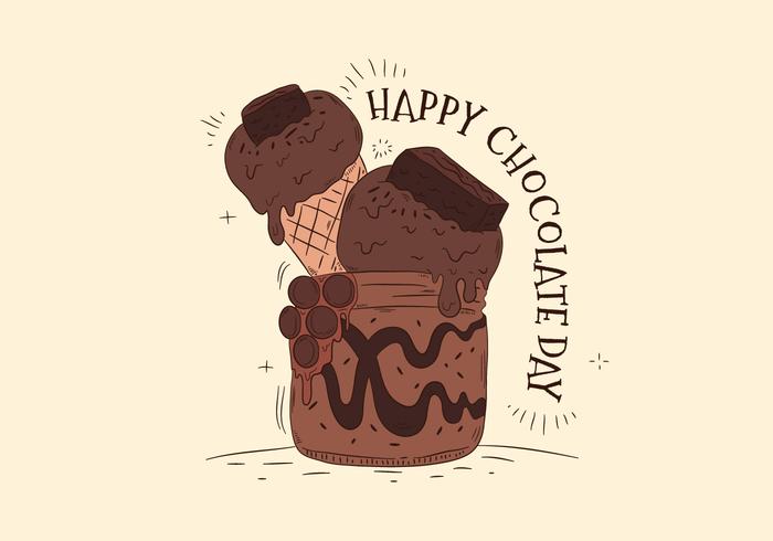 Chocolate Dessert for Chocolate Day Vector 