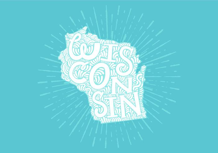 Wisconsin state lettering vector