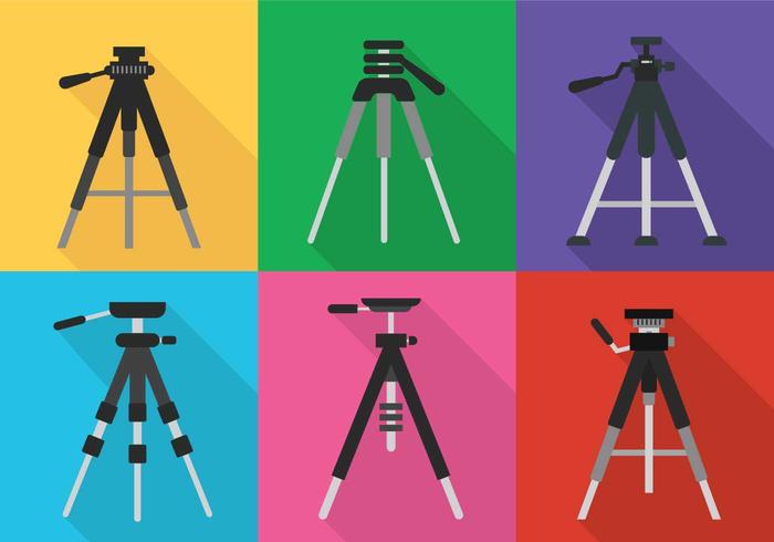 Camera tripod icon vector set Camera tripod icon vector set