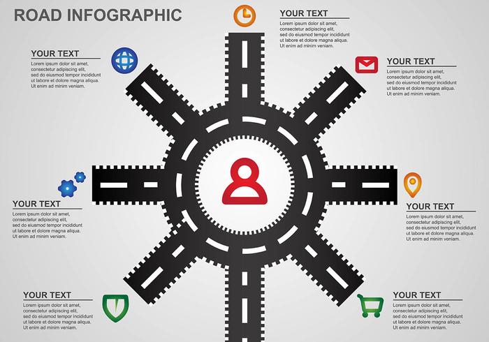 Hoja de ruta Infographic Vector