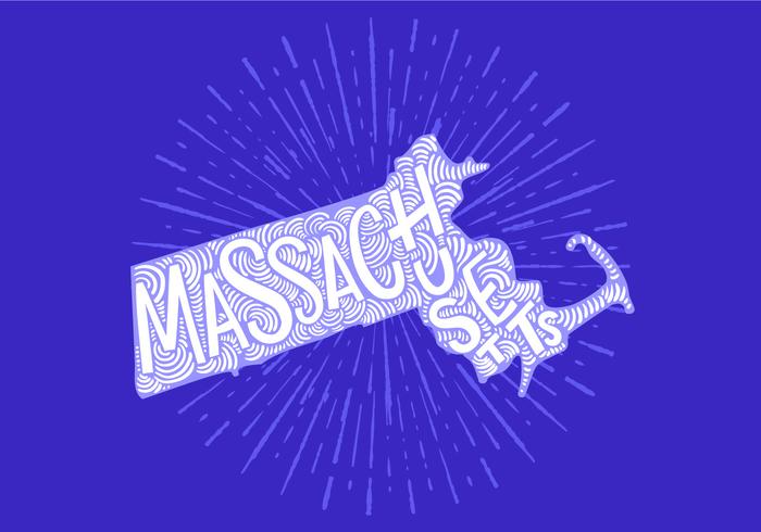 Massachusetts state lettering vector