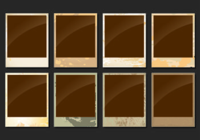Polaroids with Grungy Photo Edges Vectors Polaroids with Grungy Photo Edges Vectors